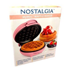 Nostalgia MyMini Wafflemaker Pink New